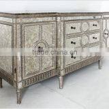 3 Drawers Living Room Furniture Solid Wood With Antique Mirror Cabinet thumbnail-5