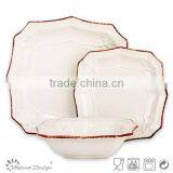 Embossed Square Shape Stoneware Dinnerware Plate thumbnail-6