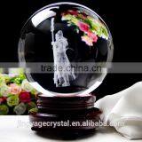 Clear Crystal Ball With Wood Stand Beautiful as Display or a Powerful Fengshui Tool thumbnail-4