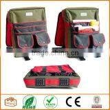 Red Cotton Twill and Green Nylon Laminated Water Resistant Fabric. Padded. Many Pockets. Unique thumbnail-4