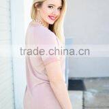 t Shirt Design 2017 Women Super Soft Lightweight Solid Short Raglan Sleeve Tops Knitwear Women thumbnail-4