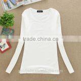 Lady Fashion 100%cotton Top Plain Women Long Sleeve t Shirt thumbnail-6