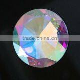 AB Color Flat Back Round Crystal Glass Beads With Holes For Garment