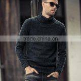 Latest Fashion Men Turtleneck Pure Color Sweater thumbnail-4