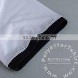 Blank 100% Polyester Ringer T-shirt for Men White Color Black Rib Baseball Tshirt Top Tees Sublimation Print Available thumbnail-3