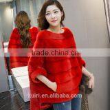 PC-272 2017 New Design Fashionable Pure Colour Woman Real Mini Fur Winter Jacket Lady Sweater With Long Sleeves Factory Supply thumbnail-2