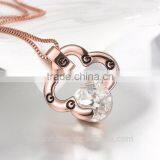 Fashion Plating Rose Gold Zircon Pendant Necklace thumbnail-3