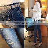 Middle Waist Women Pencil Pants Skinny Outdoor New Pattern Jeans Pants thumbnail-4