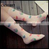 200 Needle Fresh Color Korean Cute Cartoon Ice Cream Women Tube Socks for Young Girl Normal Wearing thumbnail-3