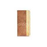 Handmade Genuine Leather and Zebra Wood Folio Case For IPhone 5 / 5s Protective Shell