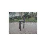Resin Wicker Bar Set With Cushion , Black Bar Table With Glass