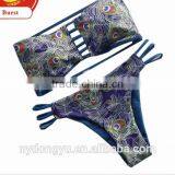 Feather Double Side Swimwear Bikini/ Mzyg Halter Bikini Swimwear/ Fancy Bikini Set Swimwear Beachwear