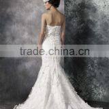 Mermaid Sweetheart Court Train Wedding Dress Elegant Lace and Satin Bridal Gown AS30202 thumbnail-2