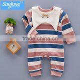 High Quality Long Sleeve Stripe Cotton Fleece Baby Romper