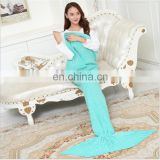 Wholesale custom 100% acrylic fibers united fashion mermaid tail blanket