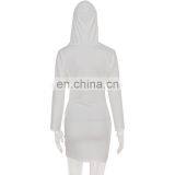 Wholesale Sexy Hot Girl V Neck Hollow Out Hood Long Sleeve Bodycon Dresses Club Dress thumbnail-5