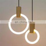 Nordic Indoor Lighting Modern Acrylic Round Ring LED Metal Light Pendant Lamp thumbnail-1