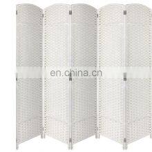 White Room Divider Privacy Screen, 6-foot Wide Folding Panel Partition, Double Hinged Room Divider and Folding Privacy Screen