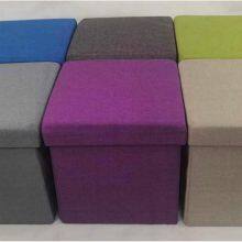 Linen Foldable Storage Ottoman thumbnail-5