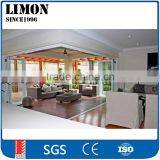 aluminum sound insulated double tempered glass accordion folding doors price