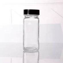 Wholesale 4oz 120ml Square Spice Jar Glass Packing Jar With Sifter And Lid For Salt Spice