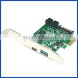 PCI Express X1 to USB3.1 Gen1 USB3.0 With Header USB 19pin Converter Expansion Card Adapter
