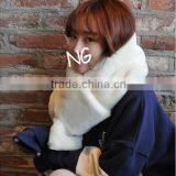 New Winter Warm Plain Woman Neck Warmer White Mink Fur Scarf thumbnail-2