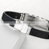 Black Color Custom Shape Silicone Bracelets for Men thumbnail-4