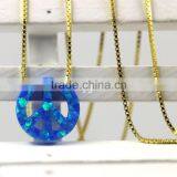 High Quality Synthetic OP05 Peace Sign Opal Pendant With 925 Sterling Silver18K Plated Chain Necklace thumbnail-4