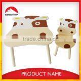 cow design kids dinning wooden study table and chairs