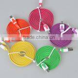 Multi-color Flat Wire Micro Usb a Data Charging Cable for Iphone thumbnail-1