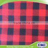 custom design cotton red black plaid fabric
