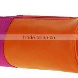 Faux Leather With Canvas Design Cosmetic Bag thumbnail-2