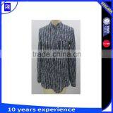 100% Cotton Print Shirt Long Sleeve Stand Collar Single Front Pocket Casual Women thumbnail-1