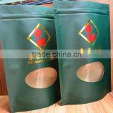 Clear Window Green Printed Perfect Brown Durable Paper Ziplock Bag for Food (100) thumbnail-1