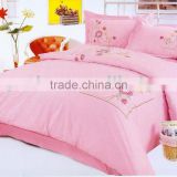 Pink Flower Sweet Embroidery Bedding Set,King/Queen/Twin Size