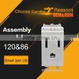 Small 3 Pin Function Modular for us Socket