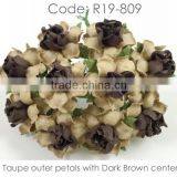 Brown Taupe Small Handmade Mulberry Paper Flower, Wedding Party, Scrap-booking Crafts, Wholesale thumbnail-1