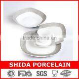 Porcelain Dinner Plates 20PCS SQUARE SHAPE PORCELAIN DINNERWARE SET WESTERN STYLE FULL DESIGN DINNERWARE SET SDS318