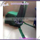 Hunter Green Stripe Dining Chair Covers With Side Pleats and Two Wings for Dining Chairs thumbnail-1