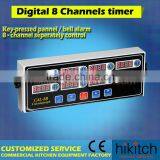 Commercial Kitchen Tools Keypad Type Wall Hung 8 Channel Digital Timer