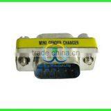DB9 9-Pin, Male To Female Connector Mini Gender Changer by Atomic Market