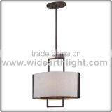 UL Listed Painted Black Hotel Pendant Light With Oval Fabric Shades C40699 thumbnail-1