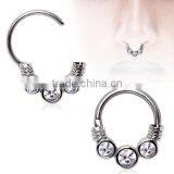 Gems Septum Nose Ring Clicker Hanger thumbnail-1