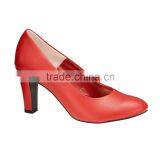 Fancy Party High Heel Round Toe Shape Classic Ladies Breatheable PU Lining Comfortable RED Sheep Skin Pump Shoes thumbnail-1