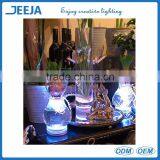 RGB waterproof color changing plastic hookah light/wireless decoration led illuminated glass shisha light base