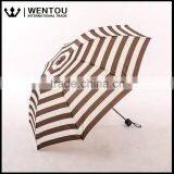 Compact Rain Umbrella Anti-UV Striped Folding Parasol thumbnail-5