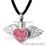 Crystal Angel Wings 316l Stainless Steel Essential Oil Diffuser Necklace Pendant
