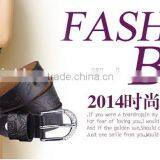 Korea style fashion ladies and women genuine leather carving slim waist belt with diamond ans needle buckle