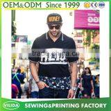 Custom Made New Fashion Fat Men's Big Size Stitching Printed Polo Shirt thumbnail-1